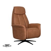 Oslo elektrische fauteuil - cognac microsuède
