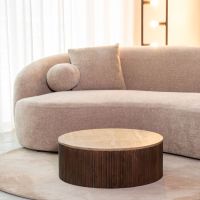 Ribble salontafel ø70 cm mangohout - beige/donkerbruin