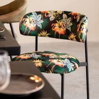 Label51 Ferry eetkamerstoel velvet - flamingo print