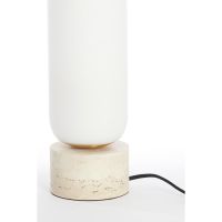 Rylano tafellamp ø12x47 cm glas melk - zand+antiek brons