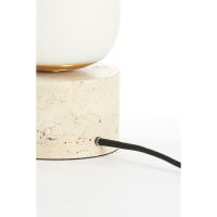 Rylano tafellamp ø12x47 cm glas melk - zand+antiek brons