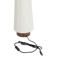 Howie tafellamp Ø15x42 cm hout print - donkerbruin+crème