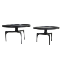 Pano salontafel metaal donkerbrons | set van 2