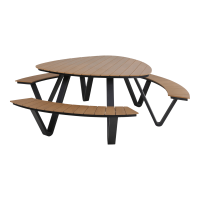 Arezzo picknickset driehoek polywood teaklook van het woonmerk Les