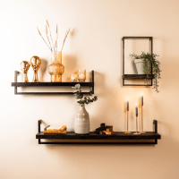 Maddison wandplank 80 cm zwart van het woonmerk Light & Living