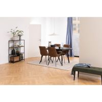 Nøra Taylor eetkamerstoel | zwart metaal onderstel | stof Preston - cognac