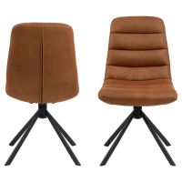 Nøra Noira draaistoel | zwart metaal onderstel | stof Kentucky - cognac