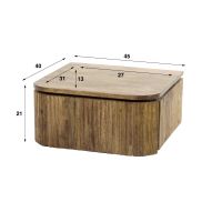 Sedona nachtkastje zwevend mangohout zandkleur van het woonmerk Fraaai