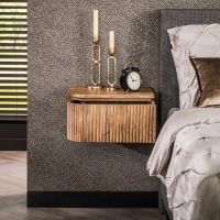 Sedona nachtkastje set van 2 wave L+R afgerond - mangohout