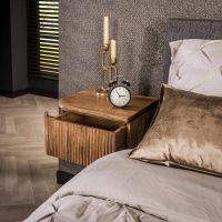 Sedona nachtkastje set van 2 wave L+R afgerond - mangohout - OUTLET B