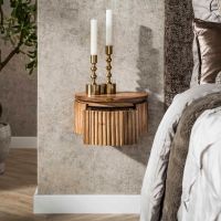 Sedona zwevend nachtkastje rond massief mango - zand