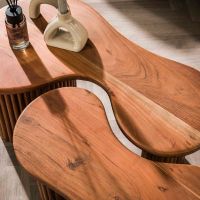 Rio organische salontafel set van 2 - donkerbruin