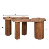 Rio organische salontafel set van 2 - donkerbruin