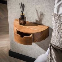 Carlijn nachtkastje halfrond acaciahout 1L