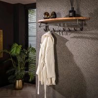 Leanne wandkapstok 8 haken hoedenplank