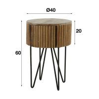 Odila nachtkastje 1L rond mangohout van het woonmerk Fraaai