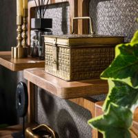 Stacy wandschap set van 5 curvy - acacia hout