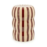 Candice bijzettafel gestreept - creme/burgundy