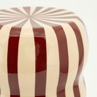 Candice bijzettafel gestreept - creme/burgundy