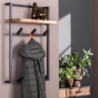 Woody kapstok metaal hoog met plank en 6 haken van het woonmerk Fraaai