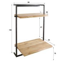Alex bureau hangend hout/metaal 65x100 cm van het woonmerk Fraaai