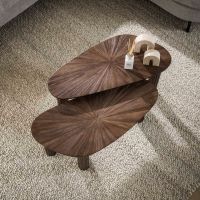 Jared salontafel set van 2 hoekvormig Maya teak - bruin