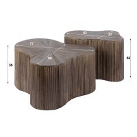 Boone salontafel set van 2 shamrock Maya teak - bruin