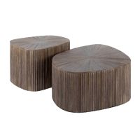 Bea salontafel set van 2 XL driehoek Maya teak - bruin
