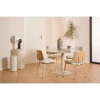 Nøra Yaro eetkamerstoel | grijs metaal onderstel | stof Apia - beige