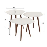 Shana salontafel set van 3 vijkhoekig - marmer composiet