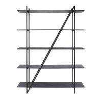 Kingsley stellingkast 140 cm 5 laags - grijs