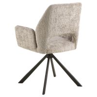 Nøra Linsa draaibare armstoel | zwart metaal onderstel | stof Juto - grijs