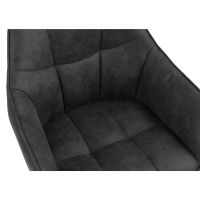 Nila armstoel | zwart metaal onderstel | stof Preston - antraciet