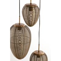 Yaelle hanglamp 3L Ø36x97 cm - antiek brons/mat zwart - OUTLET B