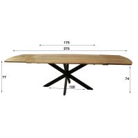 Jami uitschuifbare eettafel 175-275 cm - acacia hout