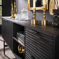 Gileon dressoir 170 cm mangohout zwart