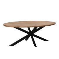 Jesper ovale eettafel - 160 cm - mangohout - naturel