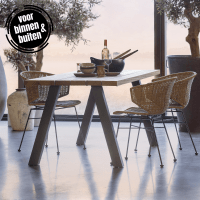 Woood Tablo outdoor eettafel naturel met A-poot metaal