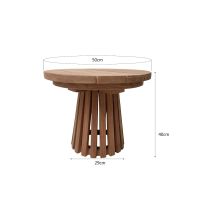 Livingfurn Cindo ronde tuin bijzettafel 50 cm - naturel