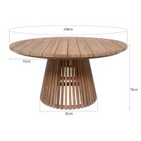 Livingfurn Cindo ronde tuintafel 150 cm - naturel