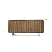 Livingfurn Lausanne dressoir 180 cm - naturel