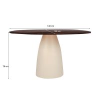 Marron eettafel rond 140cm - bruin