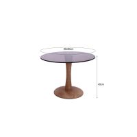 Brix Faye bijzettafel ø60 cm hout/glas - almond