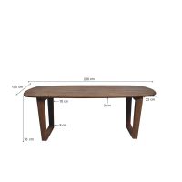 Cortez eettafel 200 cm - bruin