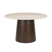 Bottecino eettafel ø130 cm - donkerbruin/beige