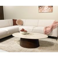 Bottecino salontafel ovaal 120 cm - donkerbruin/beige