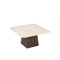 Bottecino bijzettafel vierkant 75 cm - donkerbruin/beige