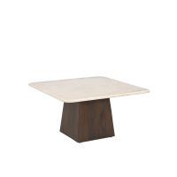 Bottecino bijzettafel vierkant 75 cm - donkerbruin/beige