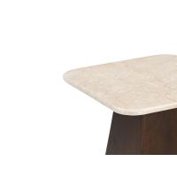Bottecino bijzettafel vierkant 45 cm - donkerbruin/beige