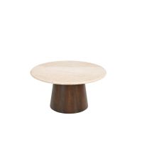 Bottecino bijzettafel ø75 cm - donkerbruin/beige